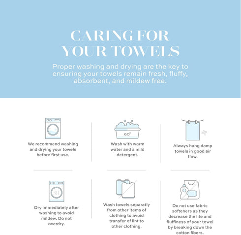 White Classic Luxury Cotton Washcloths - Large Hotel Spa Bathroom Face Towel | 12 Pack | Light Blue