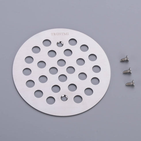 TRUSTMI 4 1/4-inch Screw-in Shower Drain Grate Replacement Cover , Brushed Stainless