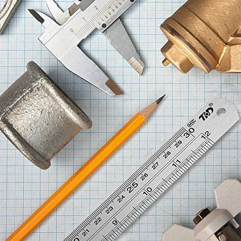 Ruler Metal Straight Edge Ruler Stainless Steel Ruler 6 Inch Ruler Set Rulers Bulk 6 Pack