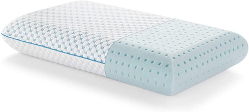 WEEKENDER Ventilated Gel Memory Foam Pillow with Reversible Cooling Cover Two-Sided for All-Season Comfort Washable Cover - Standard