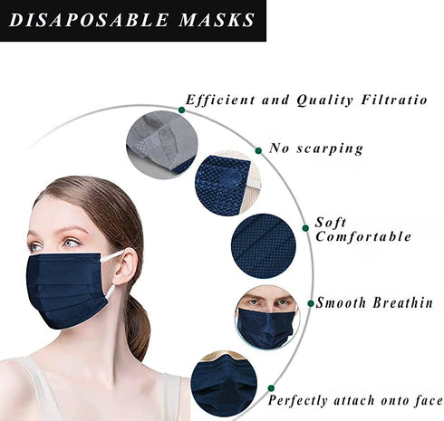 Disposable Face Mask 100 PCS Breathable Safety Masks