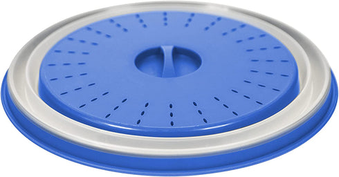 Tovolo Large Collapsible Microwave, Lid for Reheating Food, Meal Prep Gadget, No Mess Folding Plate Cover Kitchen Tool, Stratus Blue