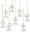 Kurt Adler Clear Glass Angel Ornament, 1.57-Inch, Set of 8