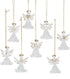 Kurt Adler Clear Glass Angel Ornament, 1.57-Inch, Set of 8