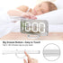 Miowachi Digital Alarm Clock,Large Mirrored LED Clock,Snooze,Dim Night Light 2 USB Charger Ports Desk Alarm Clocks for Bedroom Decor (White)