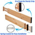 Drawer Dividers 4 Pack Bamboo Kitchen Drawer Organizer Adjustable Expandable Separators from 17.5 To 22.25 Inches with Spring for Kitchen Cabinet Utensil Drawer Closet Baby Drawer Bookshelf