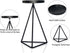 MAINFOR Candle Holder for Pillar Candle Stand Candlesticks, Holiday Wedding Fireplace Geometric Decor Candles Holder for Table Centerpiece, Set of 3 Black Wrought Iron Tall Candle Stick Holder Floor