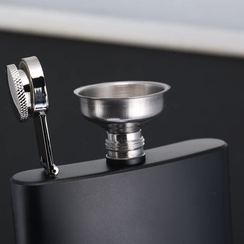 TOX TANEAXON 12 oz Matte Black Pocket Liquor Whiskey Hip Flask with Funnel and Premium Box - Stainless Steel and Leak Proof