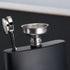 TOX TANEAXON 12 oz Matte Black Pocket Liquor Whiskey Hip Flask with Funnel and Premium Box - Stainless Steel and Leak Proof