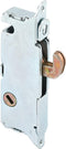PRIME-LINE E 2014 Mortise Lock - Adjustable, Spring-Loaded Hook Latch Projection for Sliding Patio Doors Constructed of Wood, Aluminum and Vinyl, 3-11/16”, 45 Degree Keyway, Round Face