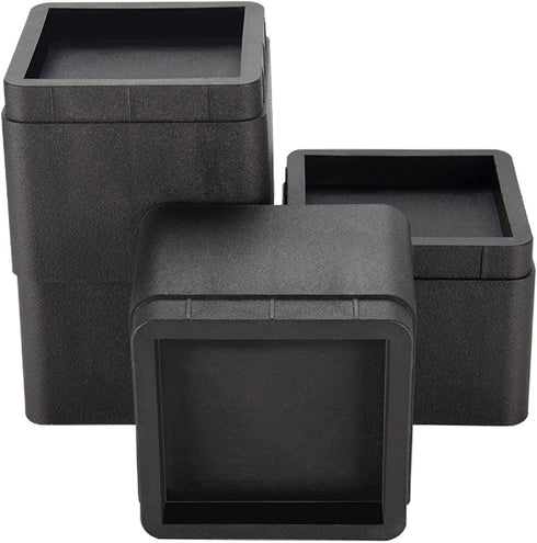BTSD-home Bed Risers 3 or 6 Inch Heavy Duty Stackable Furniture Risers for Sofa Table Couch Chair Bed Raisers Blocks 4 Pack Black