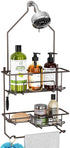 Hanging Shower Caddy over Shower Head, Bathroom Shower Organizer, Shower Storage Rack, Shampoo and Soap Holder, Bronze