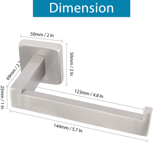 NearMoon Bathroom Square Toilet Paper Holder, Premium SUS304 Stainless Steel Rustproof Wall Mounted Toilet Roll Holder for Bathroom, Kitchen, Washroom (Brushed Nickel)