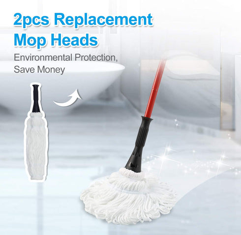 Eyliden Mop Model No.: FZ-02-2020/FZ-02-2019 Replacement Head, 2pcs Microfiber Mop Pads for Eyliden Twist Mops, Wet or Dry Floor Cleaning Mops Head(Not Include Handle), Suitable for Any Surfaces