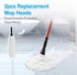 Eyliden Mop Model No.: FZ-02-2020/FZ-02-2019 Replacement Head, 2pcs Microfiber Mop Pads for Eyliden Twist Mops, Wet or Dry Floor Cleaning Mops Head(Not Include Handle), Suitable for Any Surfaces