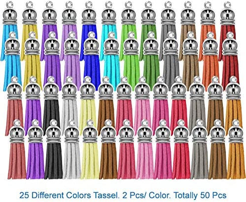 Selizo 100Pcs Key Chain Rings Bulk with Tassel for Tassel Keychain