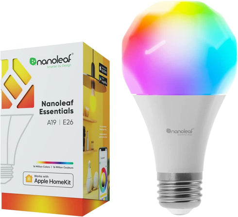 Nanoleaf Essentials A19 Smart Thread Bluetooth & WiFi RGBCW 16M+ Color Changing Dimmable LED Light Bulb