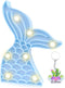 Cute Mermaid Tail Night Light, Mermaid Party Supplies Kids Mermaid Lamp,Table Decoration or Wall Decoration Battery Power, for Living Rooms, Bedrooms, Boy and Girls Birthday Decor-Blue
