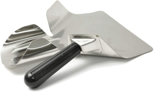 QJFCare Stainless Steel French Fry Bagger Scoop Chip Popcorn Bagger Ice Candy Snacks Desserts Scooper with Removable Handle - Right Hand