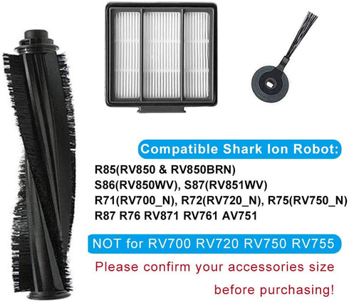 Mochenli Replacement Parts for Shark ION Robot AV753 AV752 AV751 S87 R85 RV850, RV850WV Vacuum Cleaner Accessory Kit Pack of 6 Side Brushes,3 HEPA Filters,1 Primary Filter,1 Main Brush
