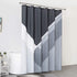 Black Shower-Curtain Grey Water-Repellent Gray-Modern-Bathroom - Black White Grey Geometric Shower Curtain 72×72 Inch