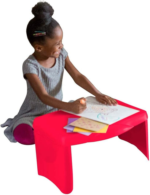 HearthSong Kids™ Portable Folding Lap Desk with Large Storage Activity Tray, 17" L x 12" W, Red