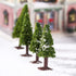 Wakauto 15pcs Model Trees, Green Scenery Landscape Cedar Trees with Base, Accssory Green Mini Tree Set, Lonely Bunch of Trees DIY Landscape Tribe