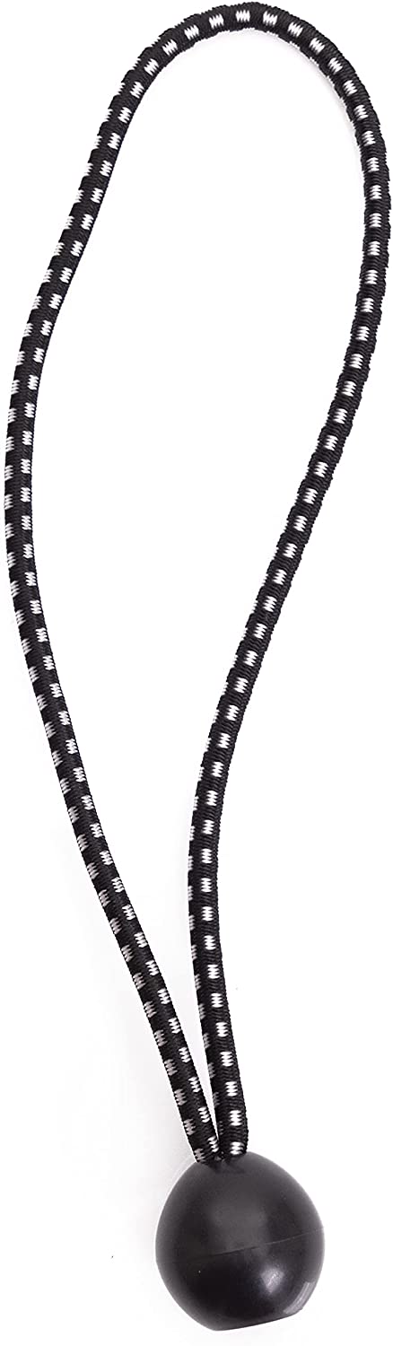 Kotap BB-11B Ball Bungee Cords with Elastic String for Canopy, Tarp, Straps, Tent, Poles and Wires, 11-Inch (25-Count), Black