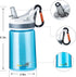 AceCamp Kids Water Bottle,Eastman Tritan Kids Water Bottle for School BPA Free Sports Water Bottle 12 Oz Portable Kids Water Bottle with Straw,2PK Set (kids, blue+blue)
