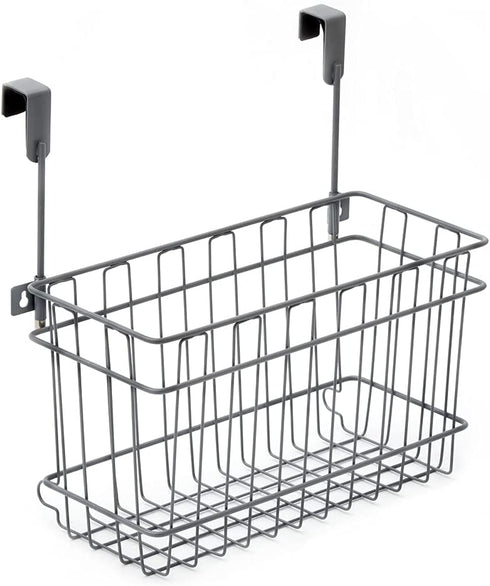 EZOWare Over the Cabinet Door Hanging Organizer Holder, Wall Mountable Deep Metal Storage Basket for Household Kitchen Bathroom Pantry Items (Medium)