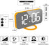 WulaWindy Digital Alarm Clock, Large Mirrored LED Display, with USB Charger, Snooze Function Dim Mode Wall Hanging Beside Desk Clock for Bedroom (Orange)
