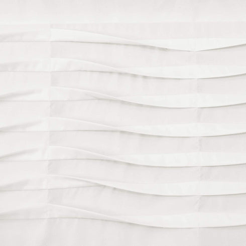 Lush Decor, White Wave Texture Valance | Pleated Ruffle Fold Window Kitchen Curtain (Single), 18 x 52