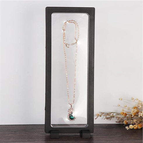 Dicunoy 6 PCS Floating Display Case, 3D Coin Display Stand Holder, Suspension Money Frame Box for Antique Challenge Coins, AA Medallion, Chip, Jewelry, Pin (9" x 3.54" x 0.75")