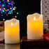 Flameless Candles with 10 Key Remote Timer Flickering Tear Wave Shaped Tealight Real Wax Simulate Dripping led Candles Battery Operated Safe for Halloween Christmas Indoor Outdoor Decor, 3x5" , 2 Set