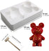 Bear Chocolate Silicone Molds, Large (7.6 inch X 5.1 inch) 3D Breakable Tedddy Bear Chocolate Mold with 2 Hammer, Bear Candy Molds for Mousse Cake, Gummy Bear Dessert Baking Jello Birthday Christmas