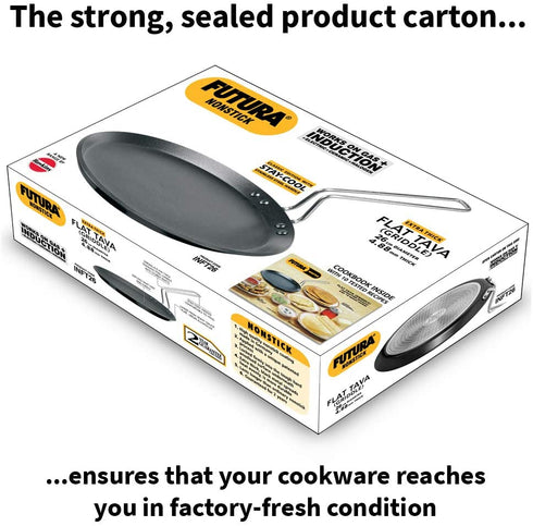 Hawkins Futura Non-stick Induction Compatible Flat Tava Griddle, 10" Induction, BLACK,