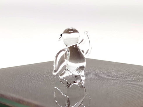Sansukjai Rare Penguin Tiny Micro Crystal Figurines Hand Blown Clear Glass Art Bird Animals Collectible Gift Home Decor (N)
