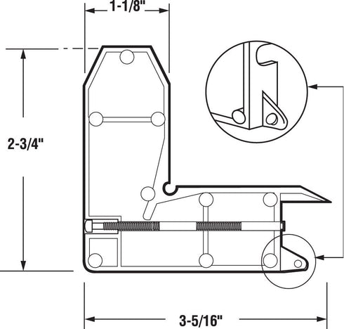 Prime-Line Products B 569 Screen Door Corner Insert with Screw, Diecast,(Pack of 2)