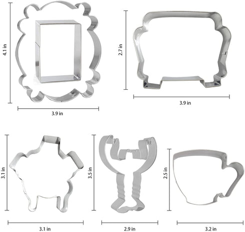 6 PCS Friends TV Show Frame Cookie Cutters Set Door Turkey Lobster Sofa Coffee Cup Central Perk Stainless Steel Cookie Molds
