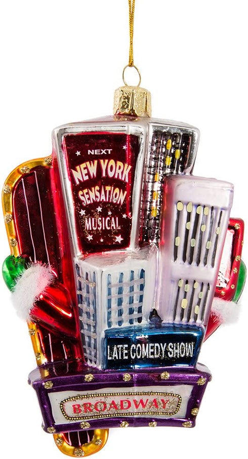 Kurt Adler Santa on Broadway Glass Ornament, 5-Inch