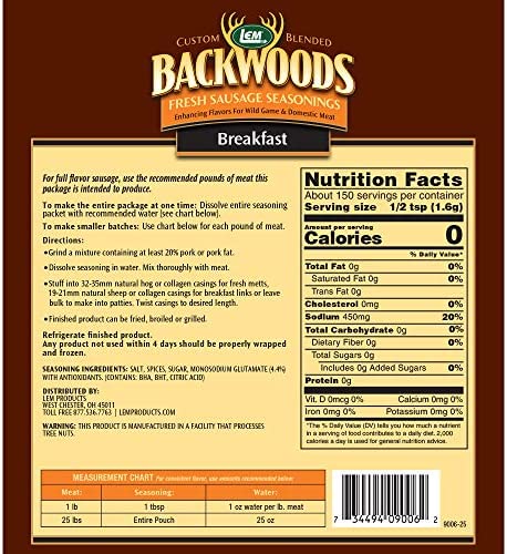 LEM Backwoods Breakfast Fresh Sausage Seasoning