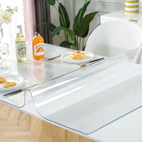 LovePads 1.5mm Thick 16 x 32 Inches Clear Desk Pad Blotter, Plastic Transparent Desk Mat for Desktop, Table Cover Protector, Writing Desk Protector for Office and Home