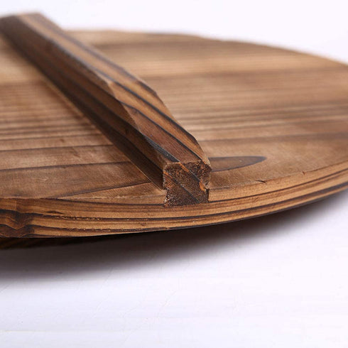 XIAOSI Wooden Kitchen Accessories Handmade Anti-Overflow Cookware Part Fir Wood Pot Lid Pan Lid Iron Pot Cover(30301.6cm)
