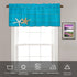 BaoNews Antique Rustic Teal Blue Kitchen Valances Half Window Curtain, Gold and White Starfish in Sand Border On Blackout Decoration Window Valances Curtains Drapes for Kitchen Bedroom, 52 X 18 Inch