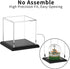 FEMELI Acrylic Display Case, Clear Box Cube Organizer Stand with Base, Assembled Countertop Showcase for Home Collections Action Figures Toys (4in)