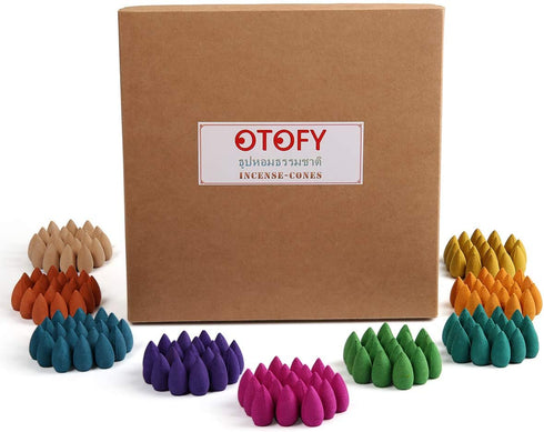 OTOFY Backflow Incense Cones 360 Pcs of 100% Natural Scents Waterfall Incense Rose Tulip Jasmine Lavender Rose for Backflow Incense Burner Holder Natural | Meditation & Yoga Gift