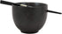 Ebros Whimsical Ceramic Black Lucky Meow Cat Pasta Ramen Udong Pho Noodles Soup Bowl and Chopsticks Set Dining Gourmet Meal Feline Cats Collection Rice Bowls Decor Kitchen