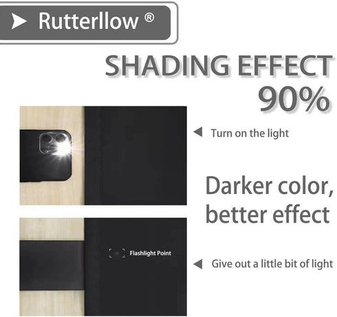 Rutterllow Blackout Curtains for Bedroom, Thermal Insulated Room Darkening Curtains 2 Panels for Living Room, Grommet Top (42x72 Inch, Black)
