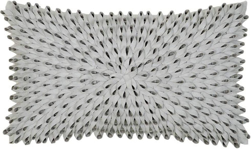KINGROSE 3D Flower Home Decorative Accent Throw Pillow Case Artistic Cushion Cover for Sofa Couch Chair 12 x 20 Inches Solid Suede Silver Grey