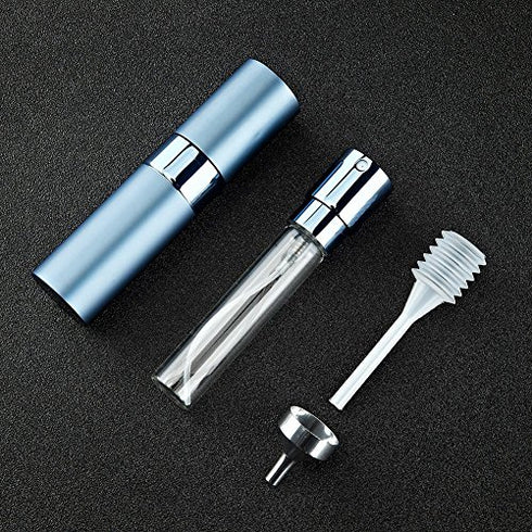 Lisapack 8ML Atomizer Perfume Spray Bottle for Travel, Empty Refillable Cologne Dispenser, Portable Sprayer (Blue)